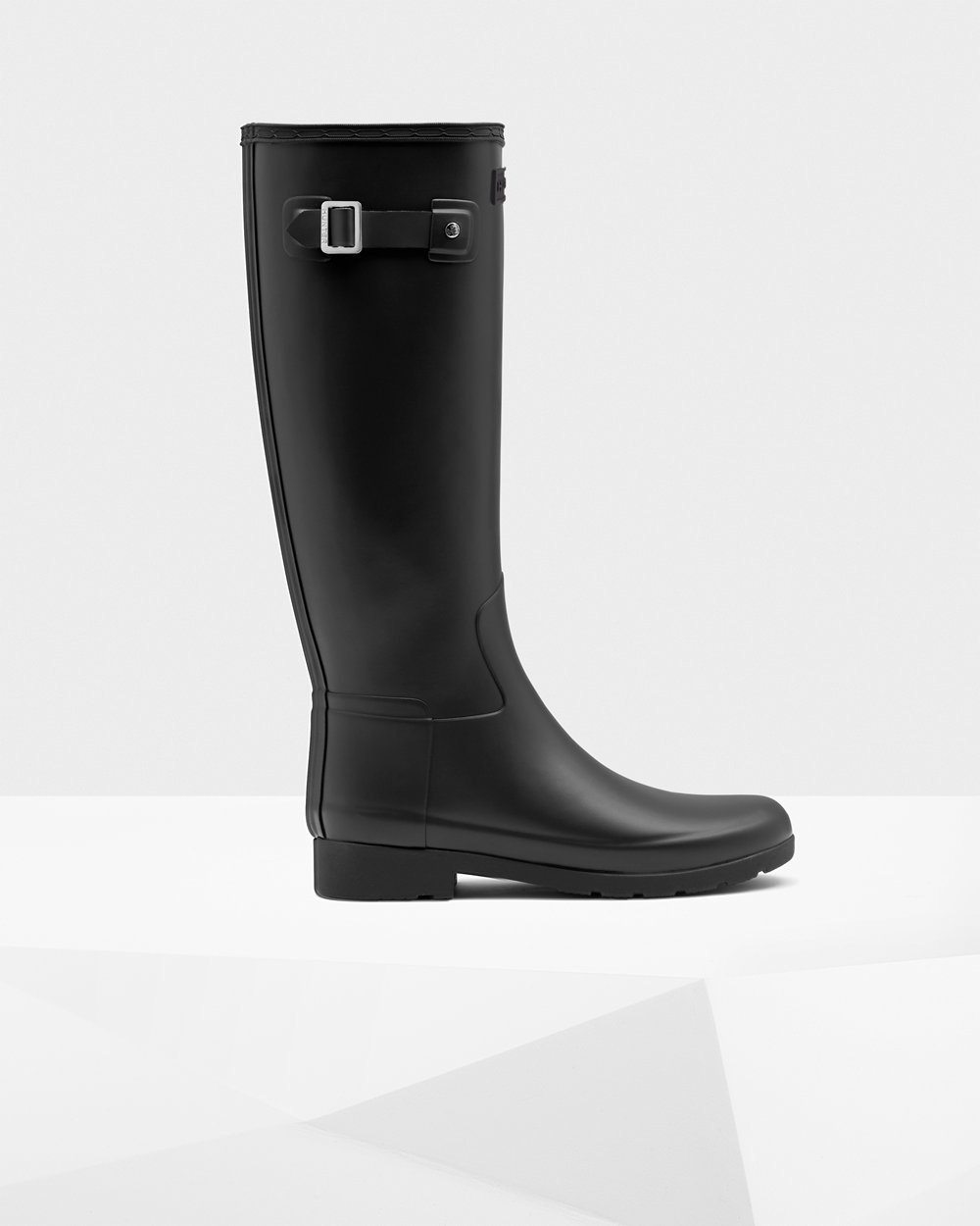 Womens Tall Rain Boots - Hunter Refined Slim Fit (91KHVUANO) - Black